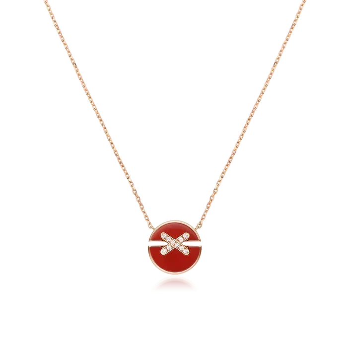 [⭐Aura]JEUX DE ROSE GOLD DIAMOND NECKLACE