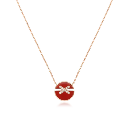 [⭐Aura]JEUX DE ROSE GOLD DIAMOND NECKLACE