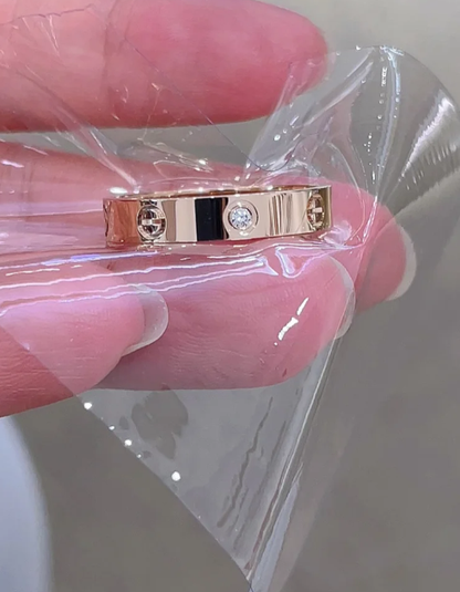 [⭐Aura]LOVE RING 4MM 1 DIAMOND
