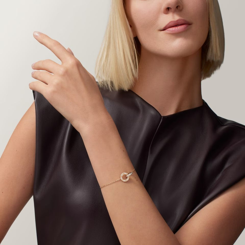 [⭐Aura]LOVE DOUBLE RING FULL DIAMOND BRACELET