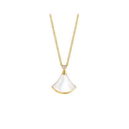 [⭐Aura]DREAM NECKLACE WHITE MOP GOLD 1 DIAMOND