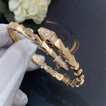 [⭐Aura]SERPENTI BRACELET DIAMONDS PINK GOLD
