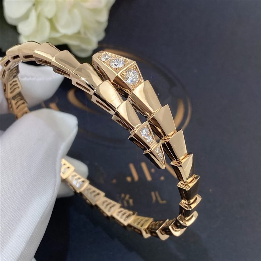 [⭐Aura]SERPENTI BRACELET DIAMONDS PINK GOLD