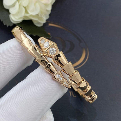 [⭐Aura]SERPENTI BRACELET DIAMONDS PINK GOLD
