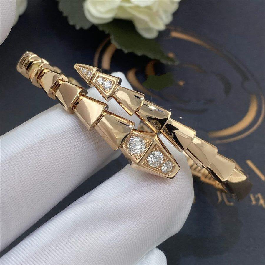 [⭐Aura]SERPENTI BRACELET DIAMONDS PINK GOLD