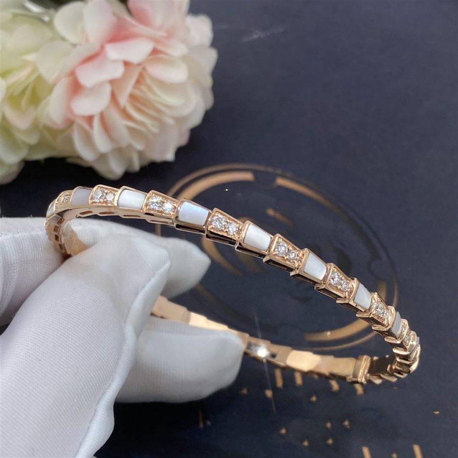 [⭐Aura]SERPENTI BRACELET PINK GOLD MOP DIAMOND
