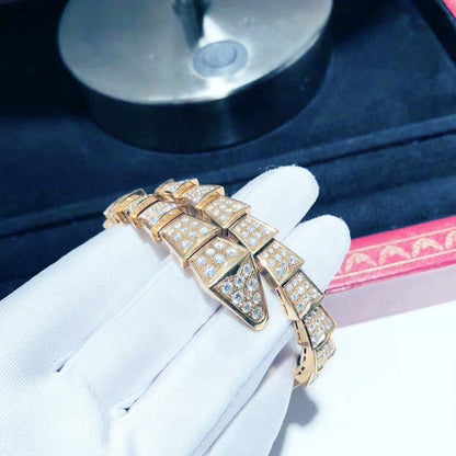 [⭐Aura]SERPENTI BRACELET 8MM PINK GOLD DIAMOND