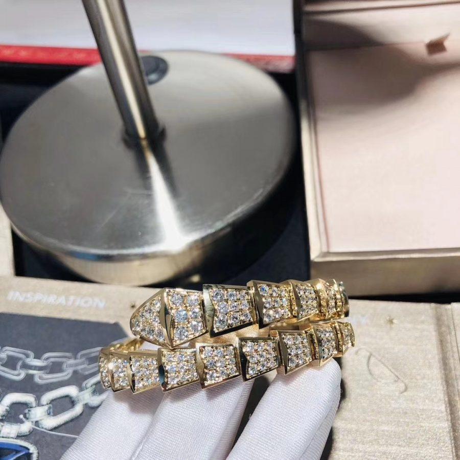 [⭐Aura]SERPENTI BRACELET 8MM GOLD DIAMOND