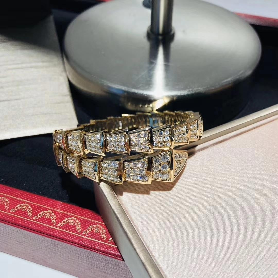 [⭐Aura]SERPENTI BRACELET 8MM GOLD DIAMOND