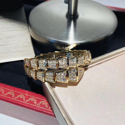 [⭐Aura]SERPENTI BRACELET 8MM GOLD DIAMOND