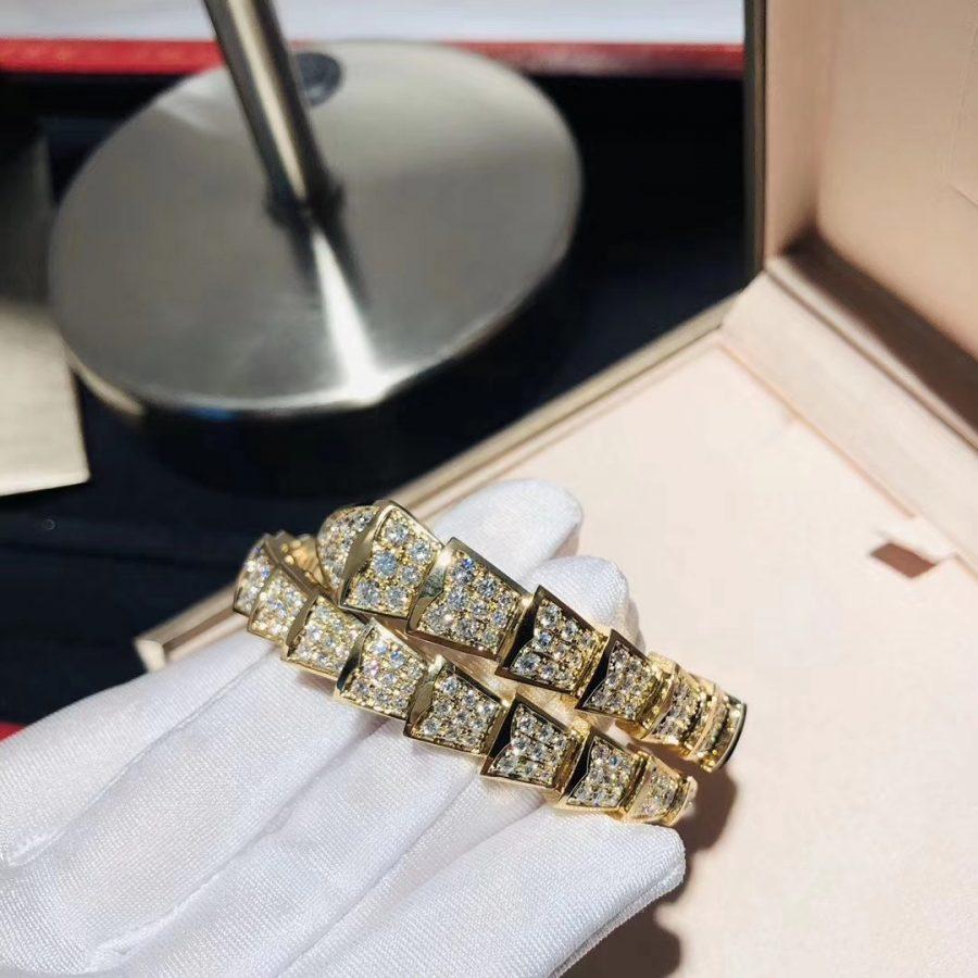 [⭐Aura]SERPENTI BRACELET 8MM GOLD DIAMOND