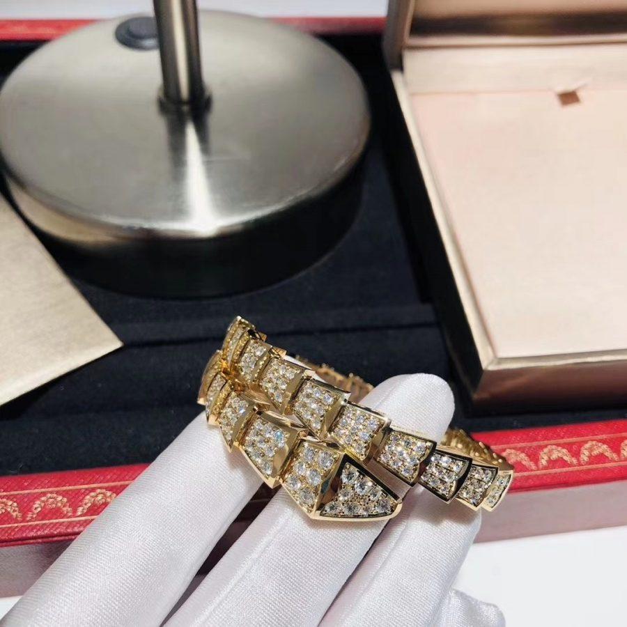 [⭐Aura]SERPENTI BRACELET 8MM GOLD DIAMOND