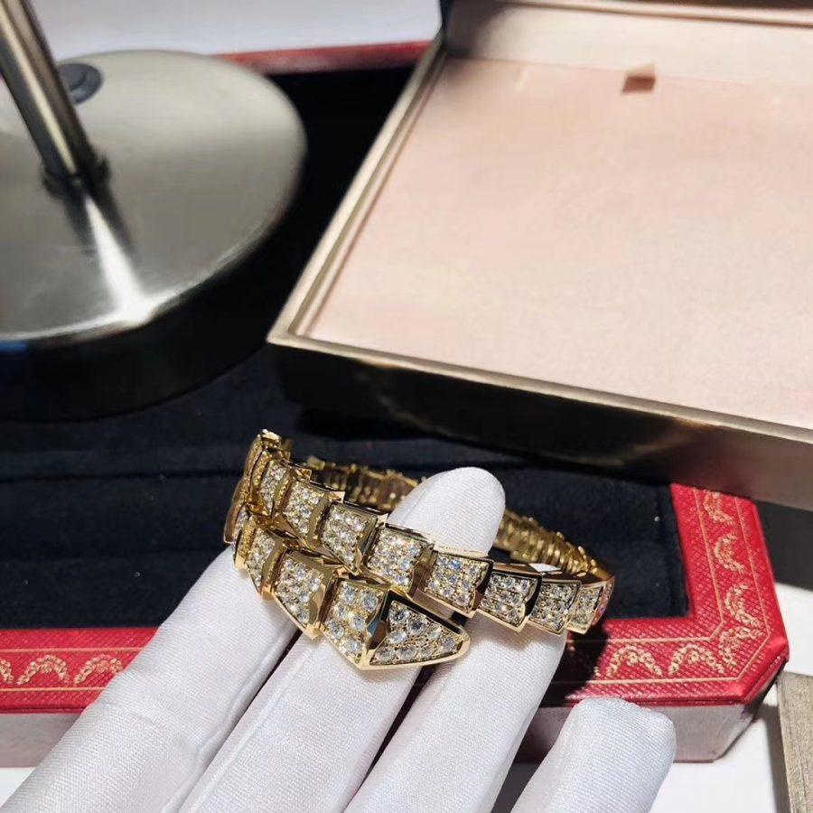 [⭐Aura]SERPENTI BRACELET 8MM GOLD DIAMOND