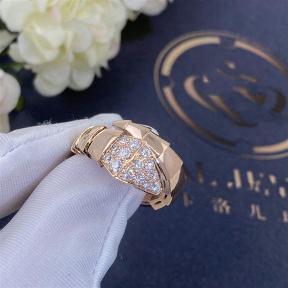 [⭐Aura]SERPENTI RING PINK GOLD DIAMOND