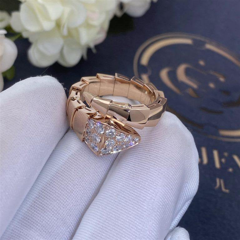 [⭐Aura]SERPENTI RING PINK GOLD DIAMOND