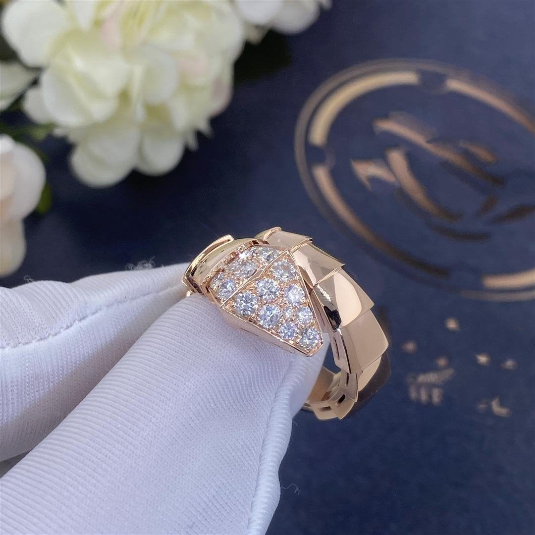 [⭐Aura]SERPENTI RING PINK GOLD DIAMOND