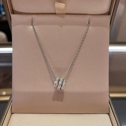 [⭐Aura]SERPENTI  NECKLACE DOUBLE RING DIAMOND