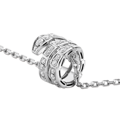 [⭐Aura]SERPENTI  NECKLACE DOUBLE RING DIAMOND