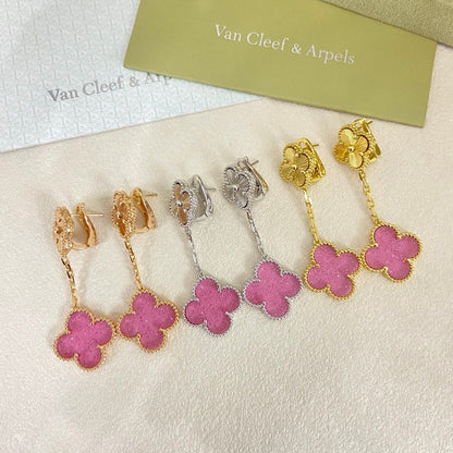 [⭐Aura]2026 NEW CLOVER 2 MOTIF  BUBBLE PINK ENAMEL