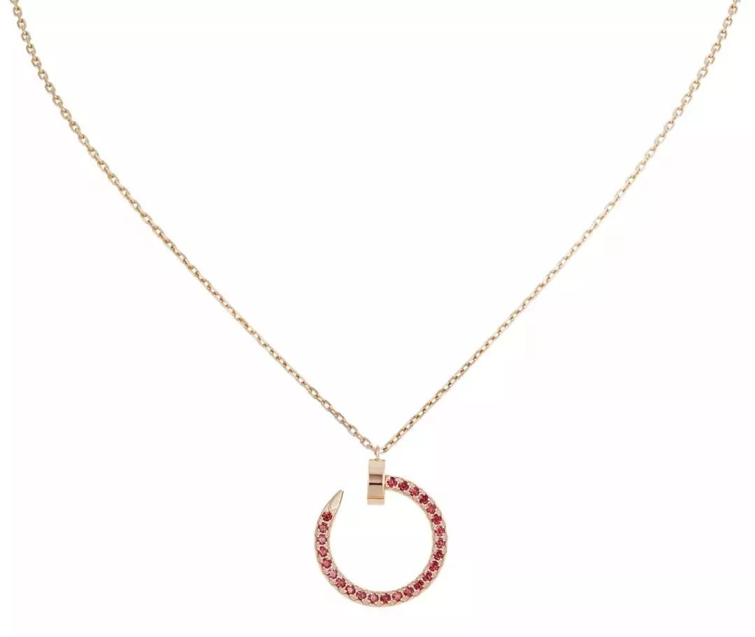 [⭐Aura]JUSTE NECKLACE GOLD RED DIAMONDS