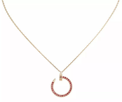 [⭐Aura]JUSTE NECKLACE GOLD RED DIAMONDS
