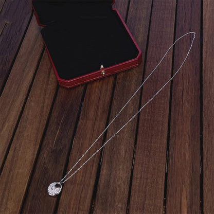 [⭐Aura]AMULETTE SILVER FULL DIAMOND NECKLACE