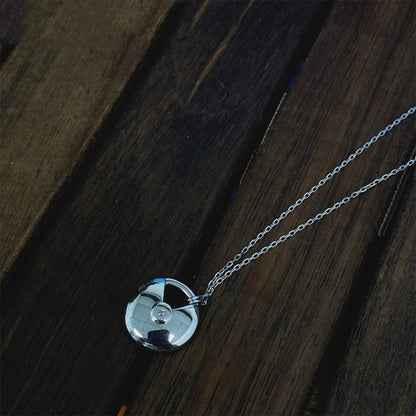 [⭐Aura]AMULETTE SILVER FULL DIAMOND NECKLACE
