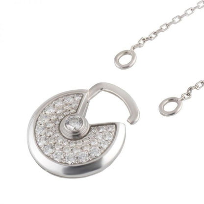 [⭐Aura]AMULETTE SILVER FULL DIAMOND NECKLACE