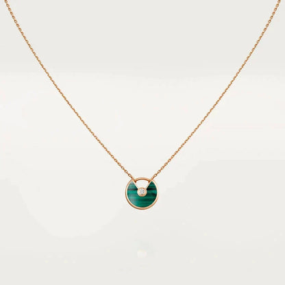 [⭐Aura]AMULETTE ROSE GOLD MALACHITE NECKLACE