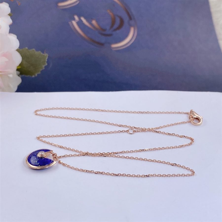 [⭐Aura]AMULETTE ROSE GOLD AGATE NECKLACE