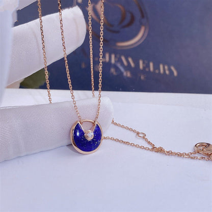 [⭐Aura]AMULETTE ROSE GOLD AGATE NECKLACE
