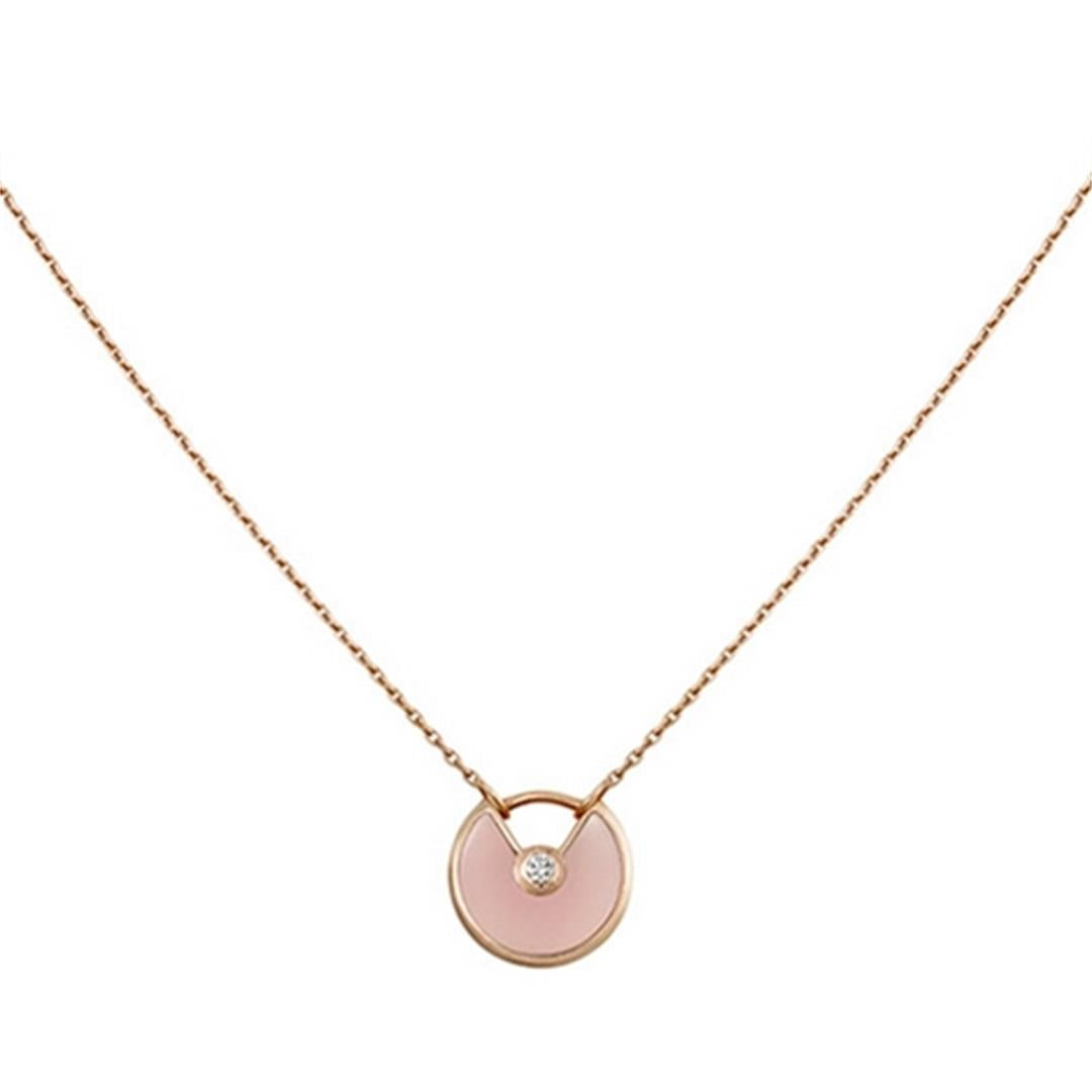 [⭐Aura]AMULETTE ROSE GOLD PINK MOP NECKLACE