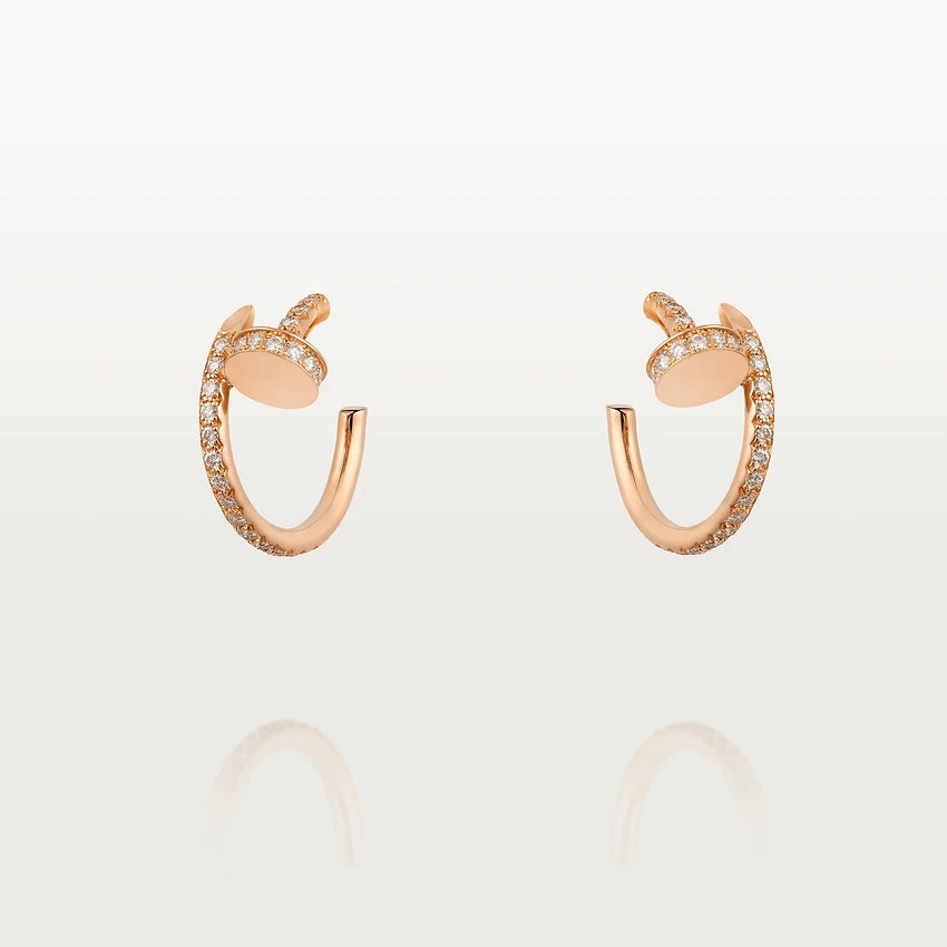 [⭐Aura]JUSTE EARRINGS 12.75MM PINK GOLD DIAMOND