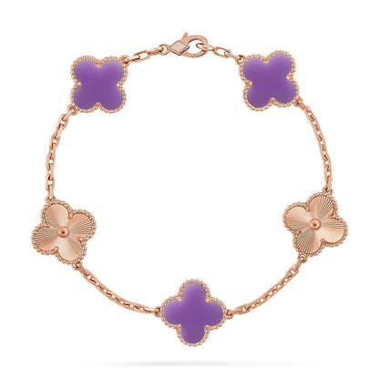 [⭐Aura]CLOVER 5 MOTIF LIGHT PURPLE BRACELET COLLECTION