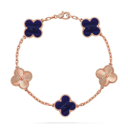 [⭐Aura]CLOVER 5 MOTIF PURPLE STRIPES BRACELET COLLECTION