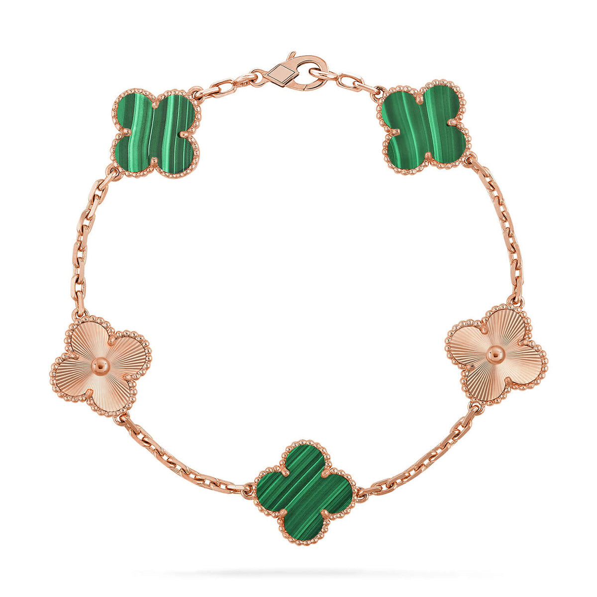 [⭐Aura] CLOVER 5 MOTIF MALACHITE BRACELET COLLECTION