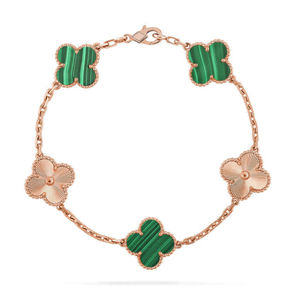 [⭐Aura] CLOVER 5 MOTIF MALACHITE BRACELET COLLECTION