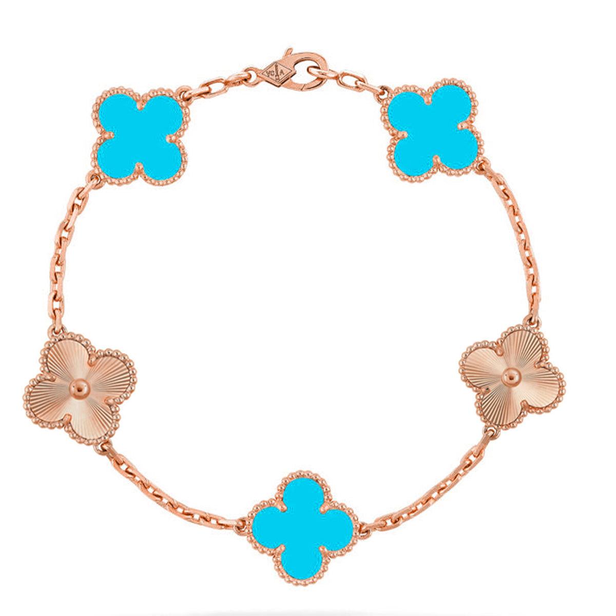 [⭐Aura] CLOVER 5 MOTIF TURQUOISE BRACELET COLLECTION