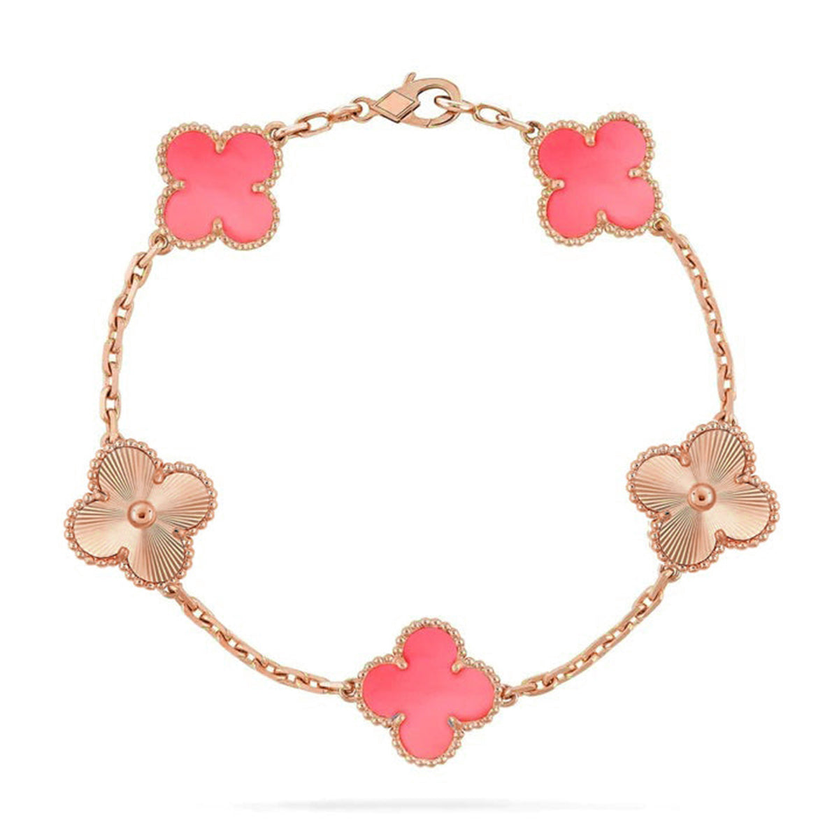 [⭐Aura] CLOVER 5 MOTIFS  PINK MOP BRACELET COLLECTION