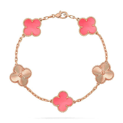 [⭐Aura] CLOVER 5 MOTIFS  PINK MOP BRACELET COLLECTION