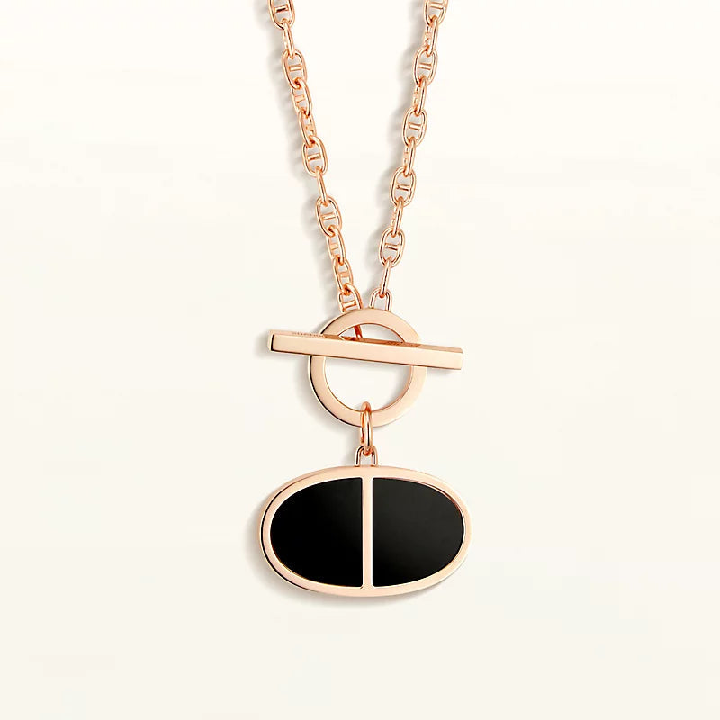 [⭐Aura]CHAINE VERSO BLACK CERAMIC NECKLACE