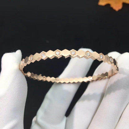 [⭐Aura]BEE LOVE PINK GOLD DIAMOND BRACELET