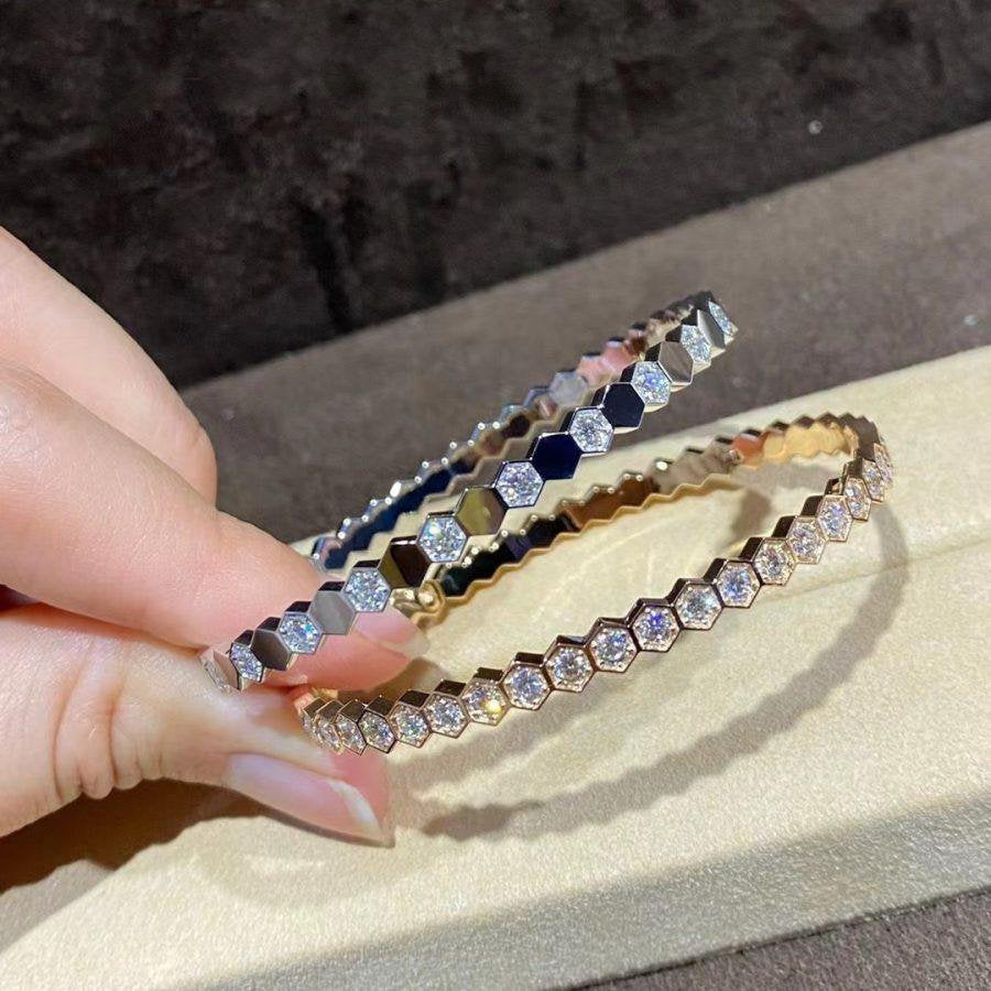 [⭐Aura]BEE LOVE GOLD BRACELET FULL DIAMOND