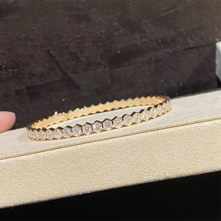 [⭐Aura]BEE LOVE GOLD BRACELET FULL DIAMOND