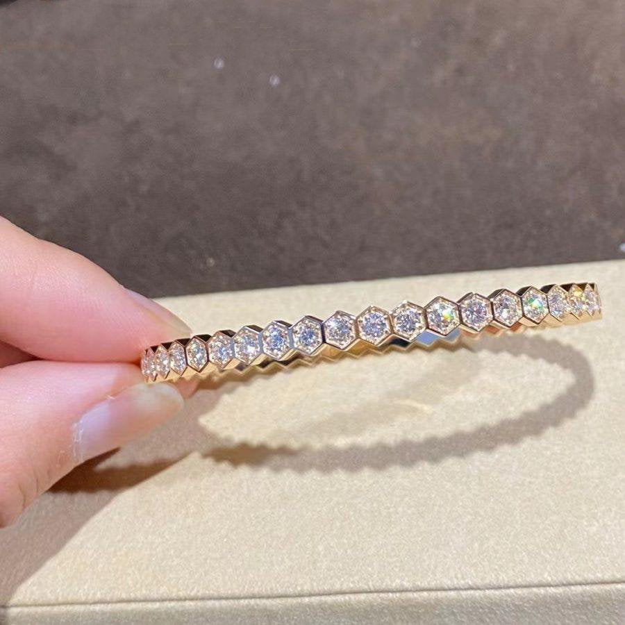 [⭐Aura]BEE LOVE GOLD BRACELET FULL DIAMOND