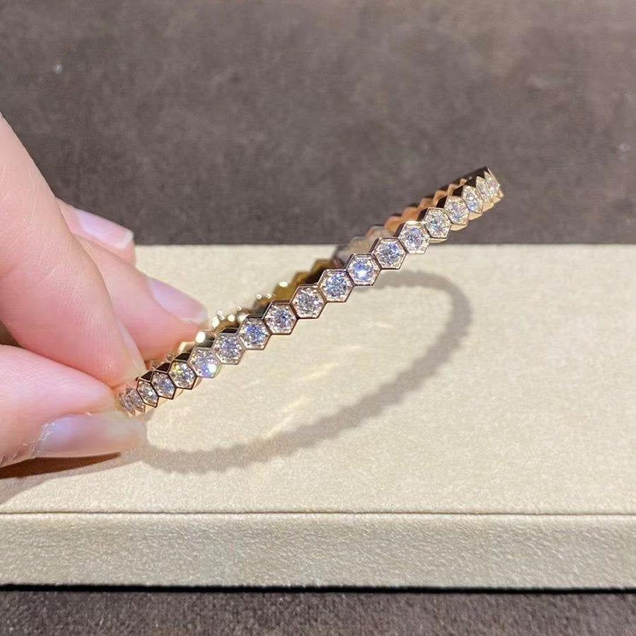 [⭐Aura]BEE LOVE GOLD BRACELET FULL DIAMOND
