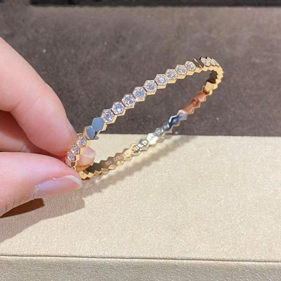 [⭐Aura]BEE LOVE GOLD BRACELET FULL DIAMOND