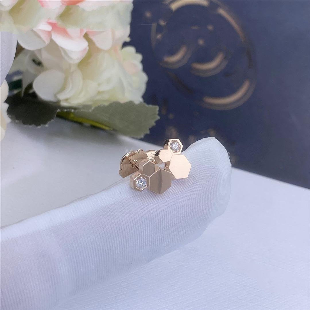 [⭐Aura]BEE LOVE PINK GOLD DIAMOND EARRINGS