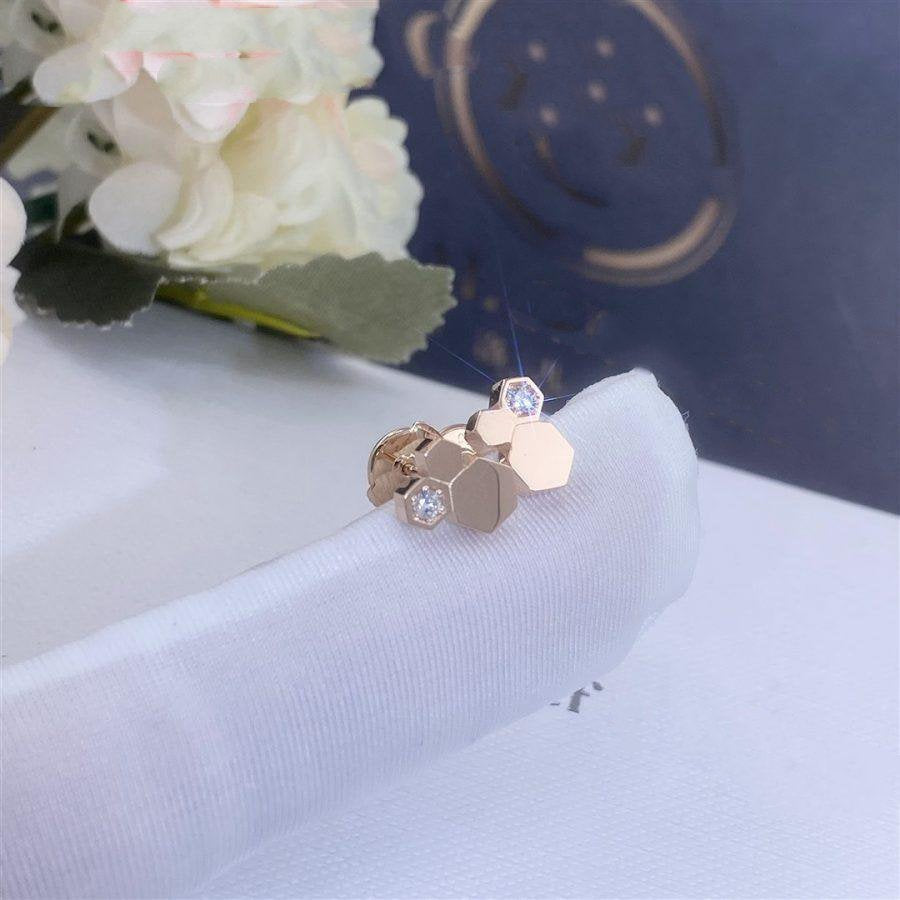 [⭐Aura]BEE LOVE PINK GOLD DIAMOND EARRINGS