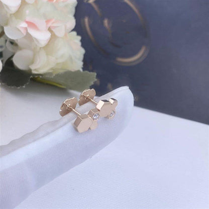 [⭐Aura]BEE LOVE PINK GOLD DIAMOND EARRINGS